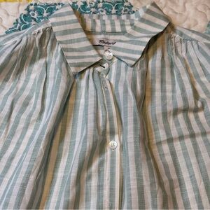 Madewell striped button down cuffed shirt sleeve shirt